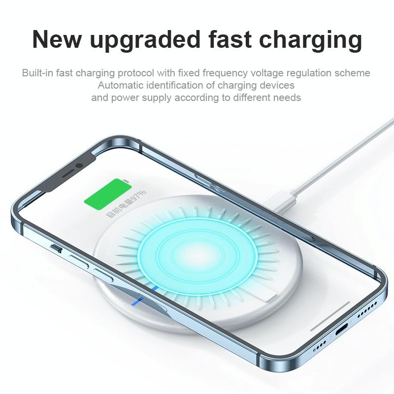15W Round Wireless Fast Charger 964 Shape - Black