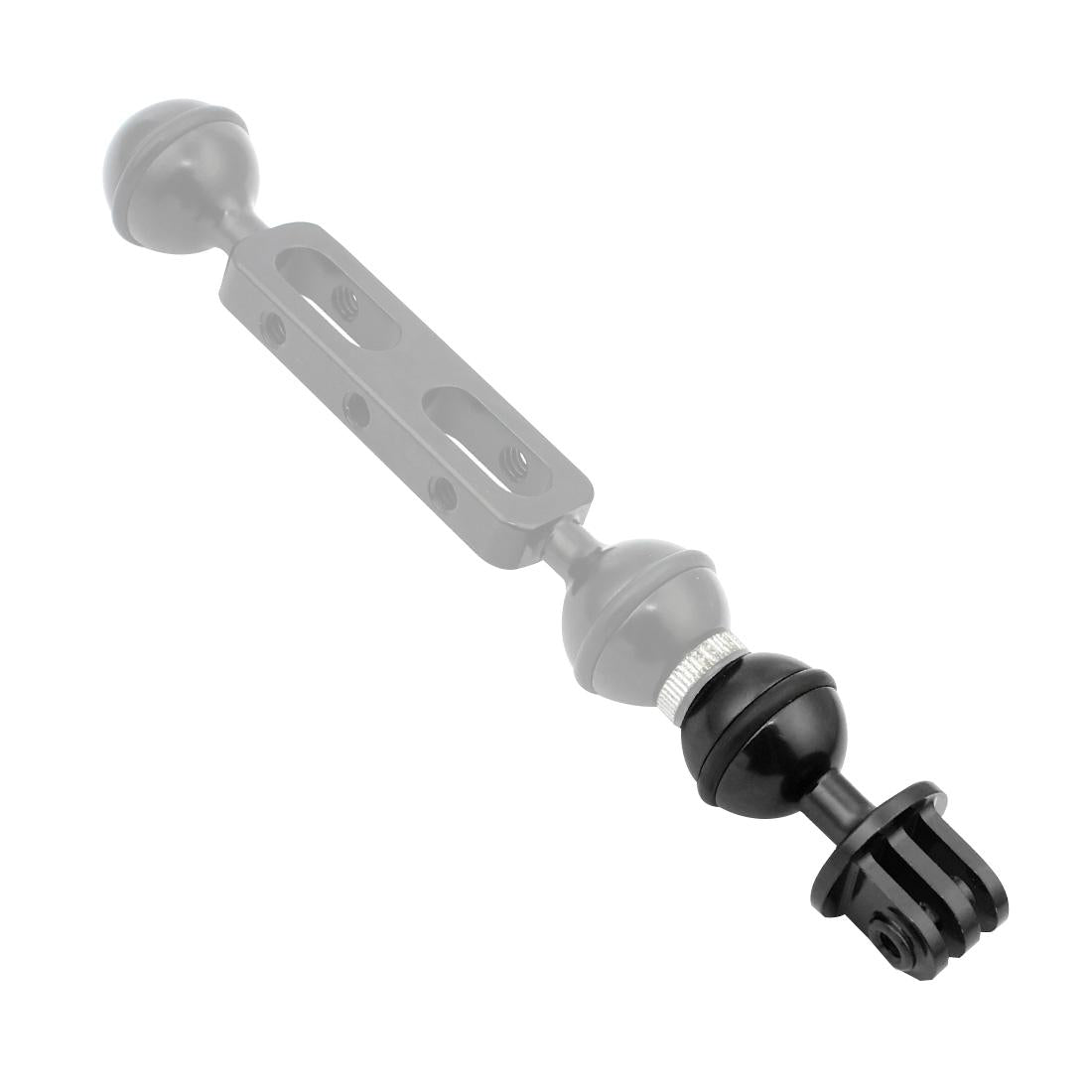 Aluminum Ball Head Adapter for Gopro Insta360 Dji Action Cameras - 2.5cm Diameter - Black
