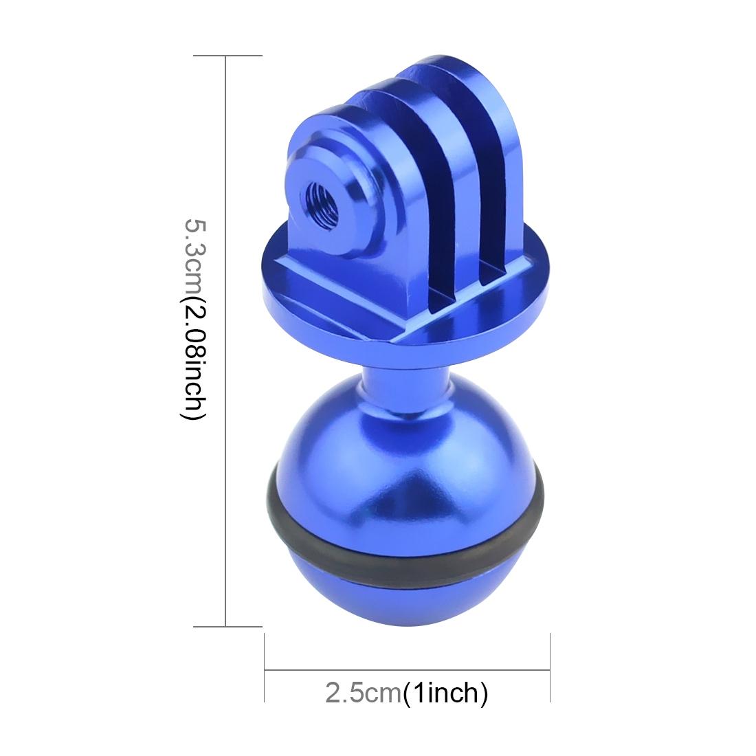 Aluminum Ball Head Adapter for Gopro Insta360 Dji Action Cameras - 2.5cm Diameter - Black