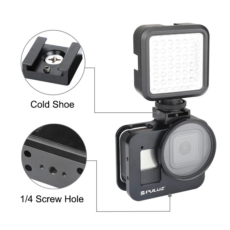 Aluminum Protective Cage with 52mm Uv Lens for Gopro Hero8