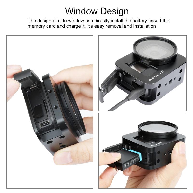 Aluminum Protective Cage with 52mm Uv Lens for Gopro Hero8