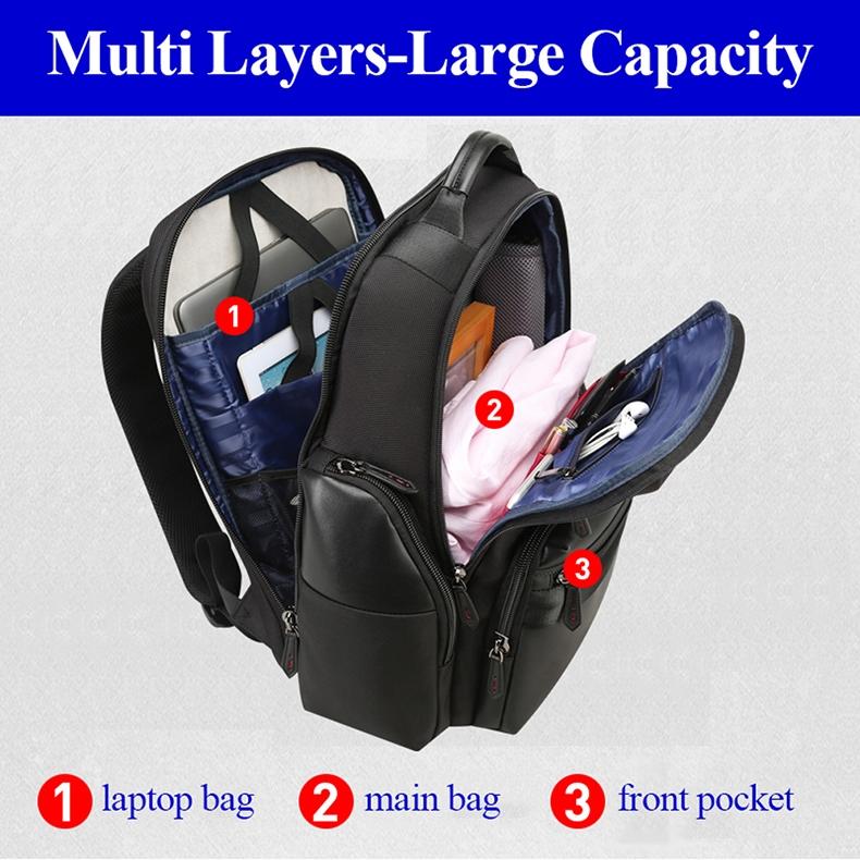 Large Capacity Anti-Theft Waterproof Shoulder Bag With Usb Port - 35.5X24X45Cm Black