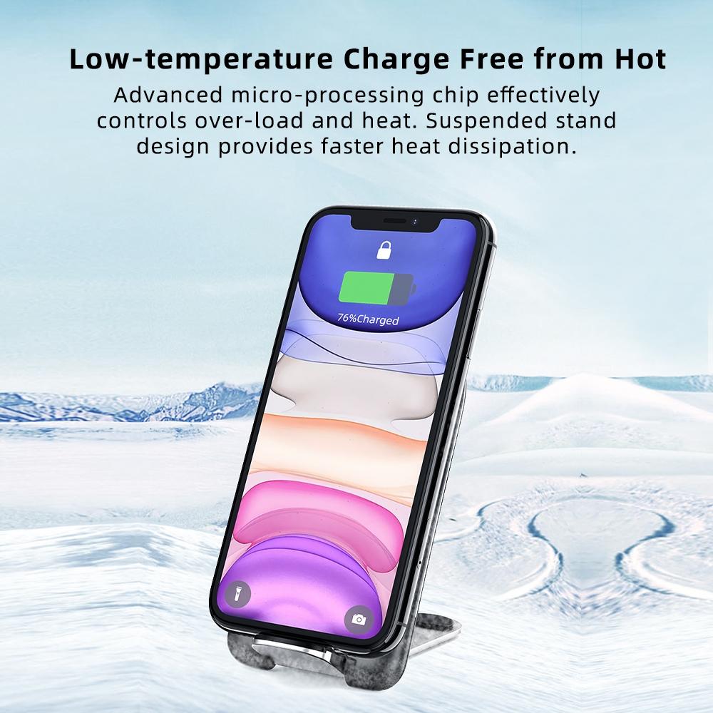 Foldable 15W Wireless Charger For Mobile Phones Black