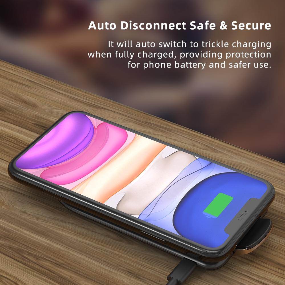 Foldable 15W Wireless Charger For Mobile Phones Black