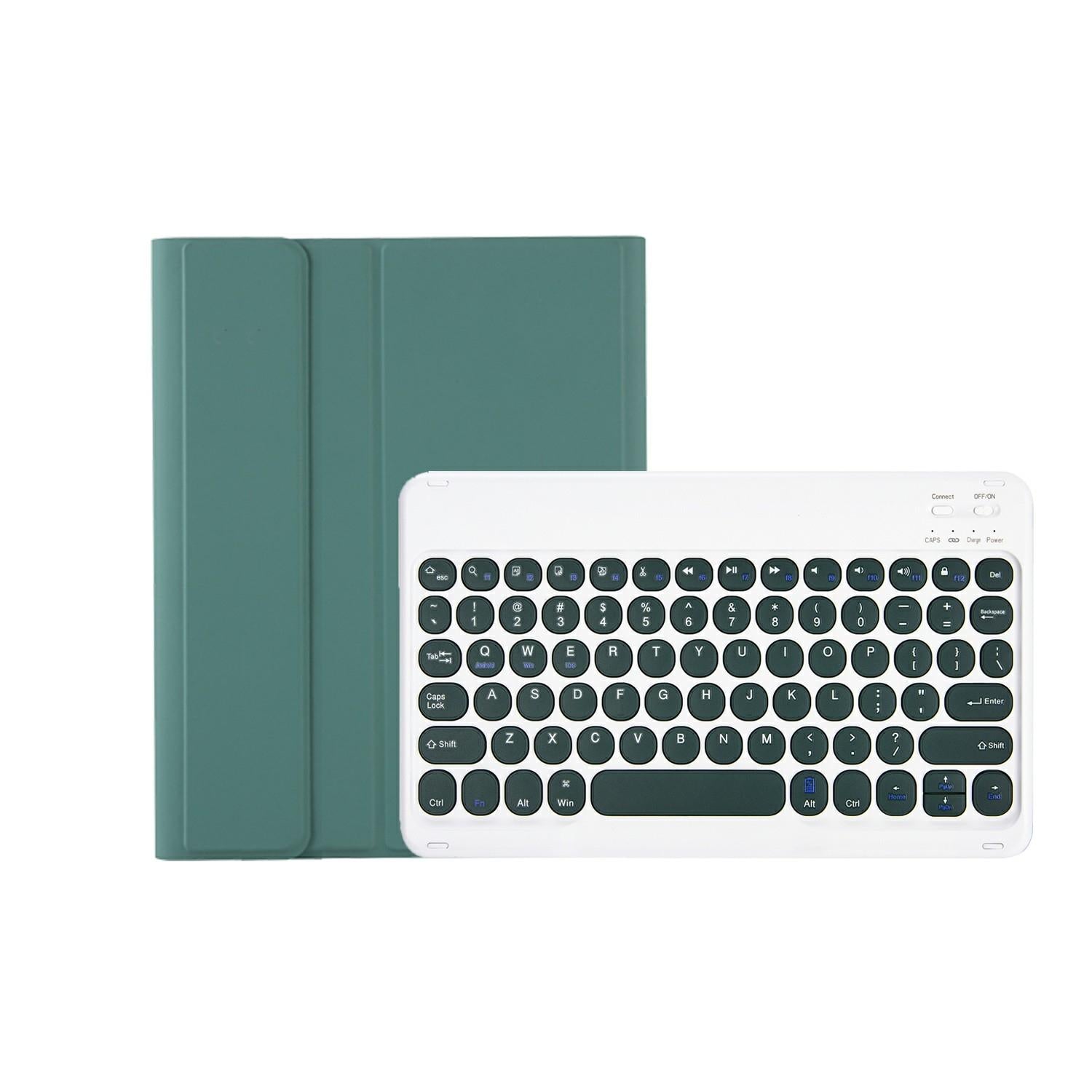 2022 Ipad 10.9 Bluetooth Keyboard Leather Case With Pen Slot - Lambskin Texture - Black