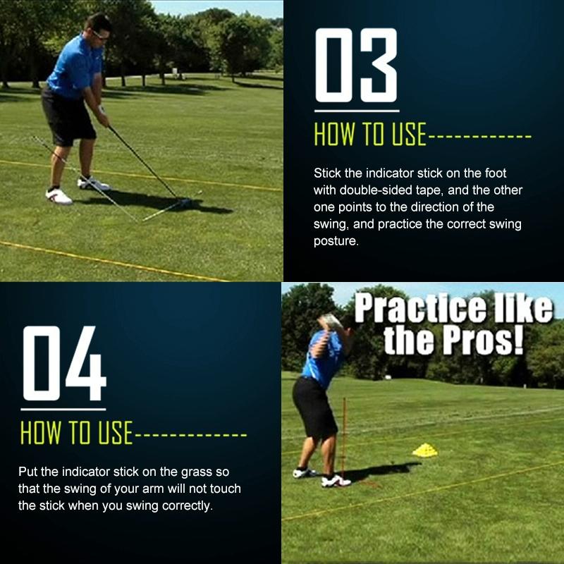 2-pack Golf Alignment Sticks for Accurate Ball Direction - Red Fiberglass - Red With Package