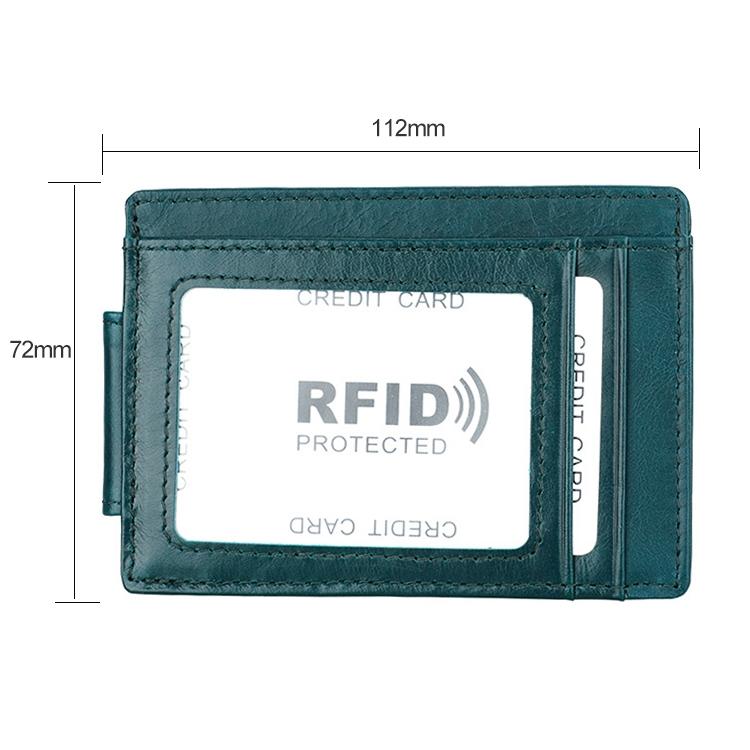 Leather Rfid Card Holder Wallet - Crazy Horse - Coffee