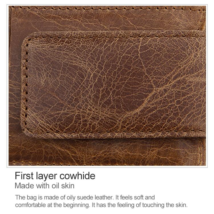 Leather Rfid Card Holder Wallet - Crazy Horse - Coffee