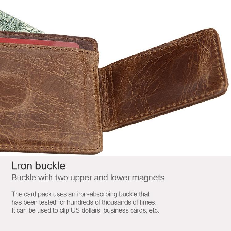 Leather Rfid Card Holder Wallet - Crazy Horse - Coffee