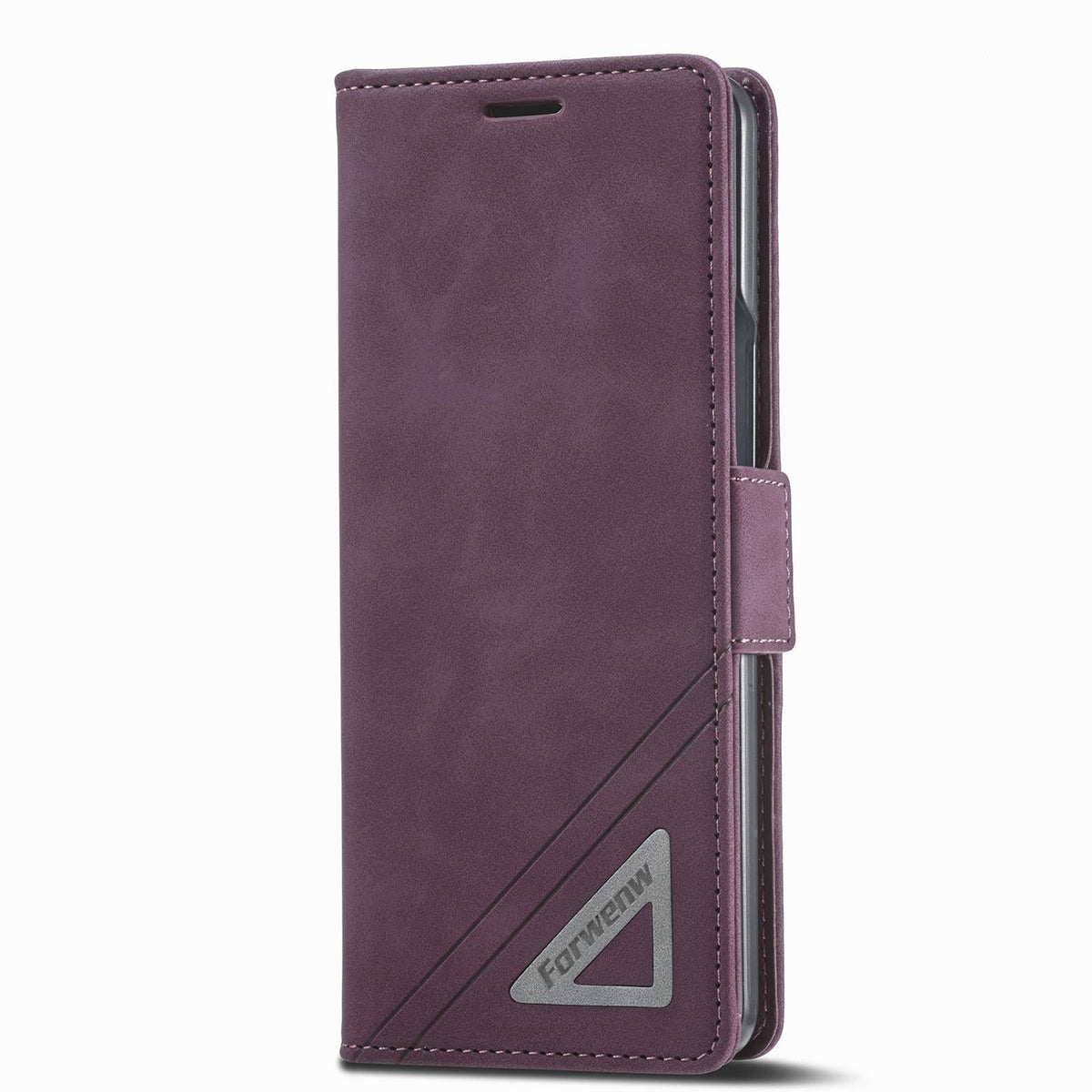 For Samsung Galaxy Z Fold4 5G Leather Dual Side Buckle Phone Cover - Wine Red
