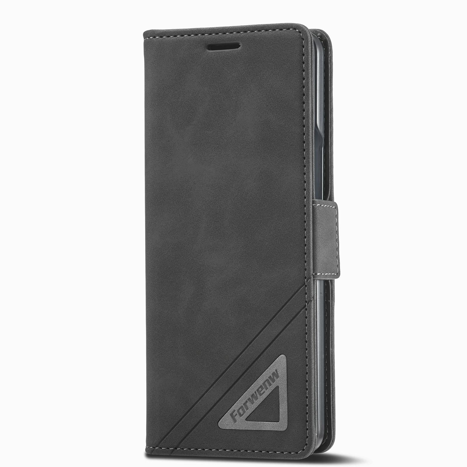 For Samsung Galaxy Z Fold4 5G Leather Dual Side Buckle Phone Cover - Wine Red