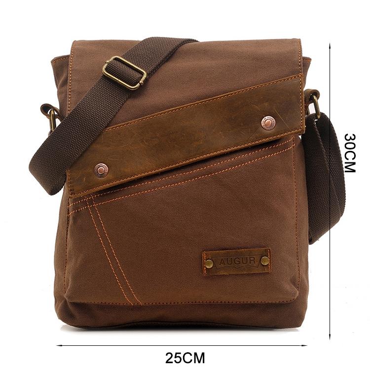 Retro Canvas Vertical Shoulder Messenger Bag Functional & Stylish - Coffee
