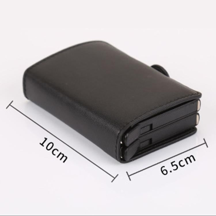 Leather Rfid Blocking Card Wallet - Multi-functional - Coffee