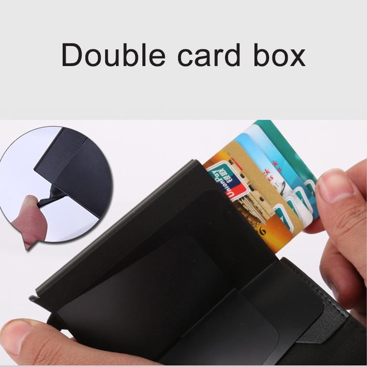 Leather Rfid Blocking Card Wallet - Multi-functional - Coffee