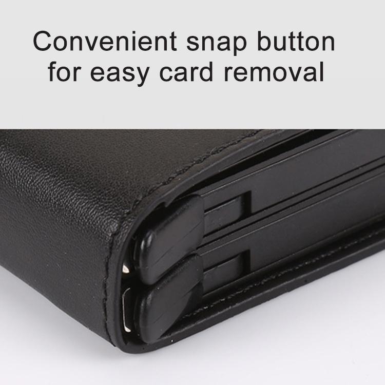 Leather Rfid Blocking Card Wallet - Multi-functional - Coffee