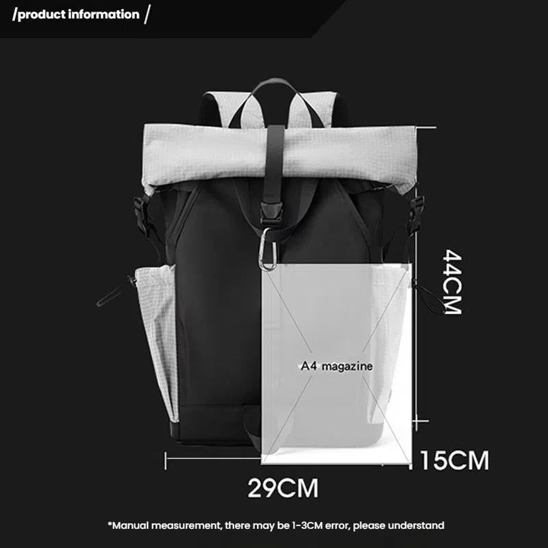 Large Capacity Contrast Backpack For Commuting - Deep Blue