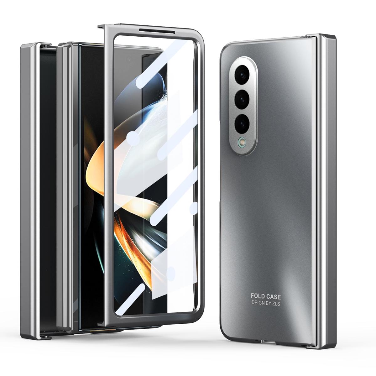 For Samsung Galaxy Z Fold4 5G Foldable Electroplated Case - Silver