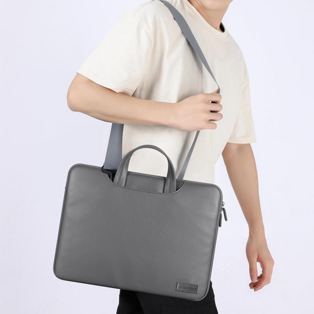 13 / 14 Inch Waterproof Pu Laptop Inner Bag - Black