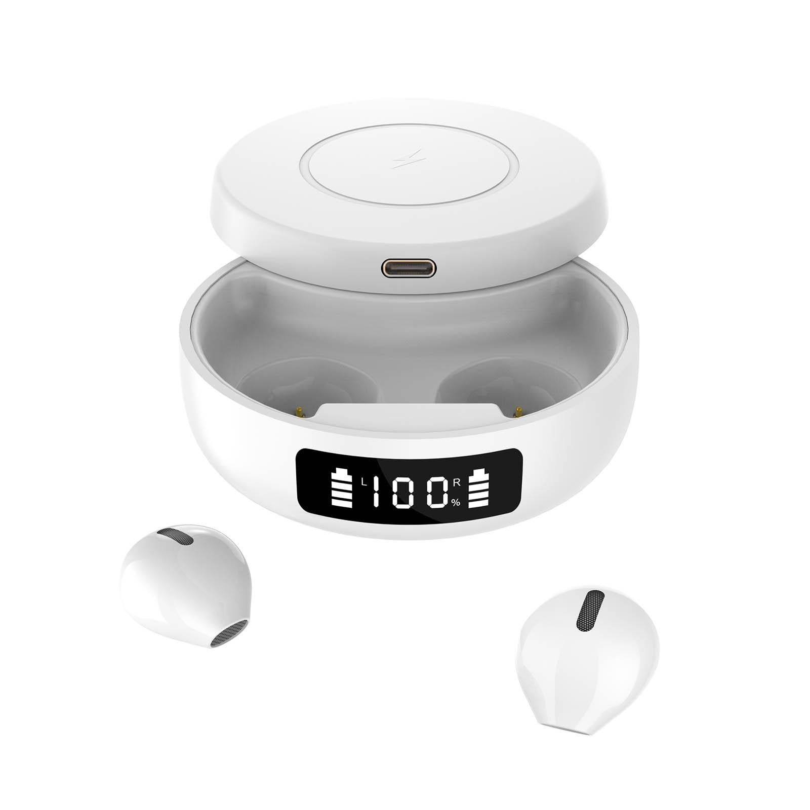 Mini Tws Wireless Bluetooth Earphones with Noise Reduction and Digital Display - Skin Colour