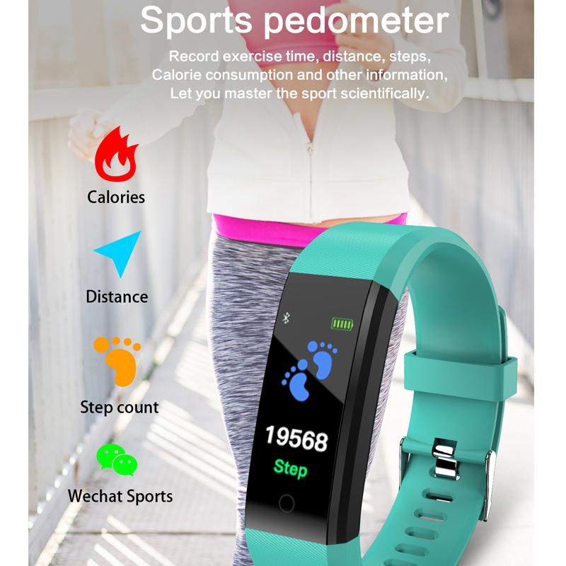 Fitness Tracker With Heart Rate And Blood Pressure Monitoring - Blue