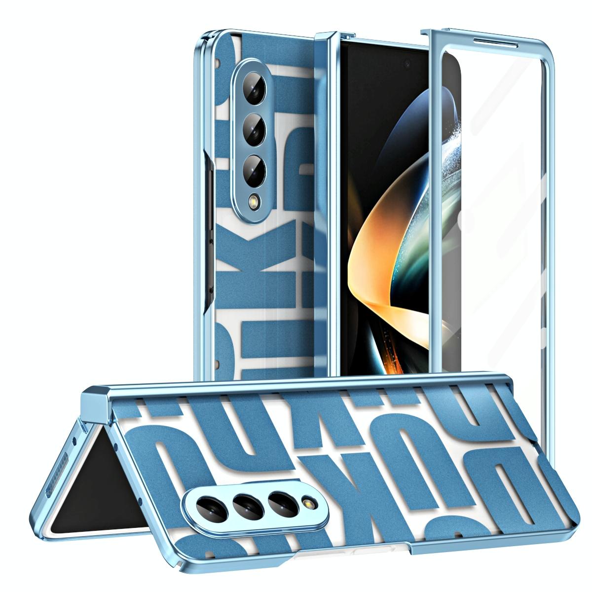 Foldable Electroplated Phone Case For Samsung Galaxy Z Fold 4 5G With Hinge