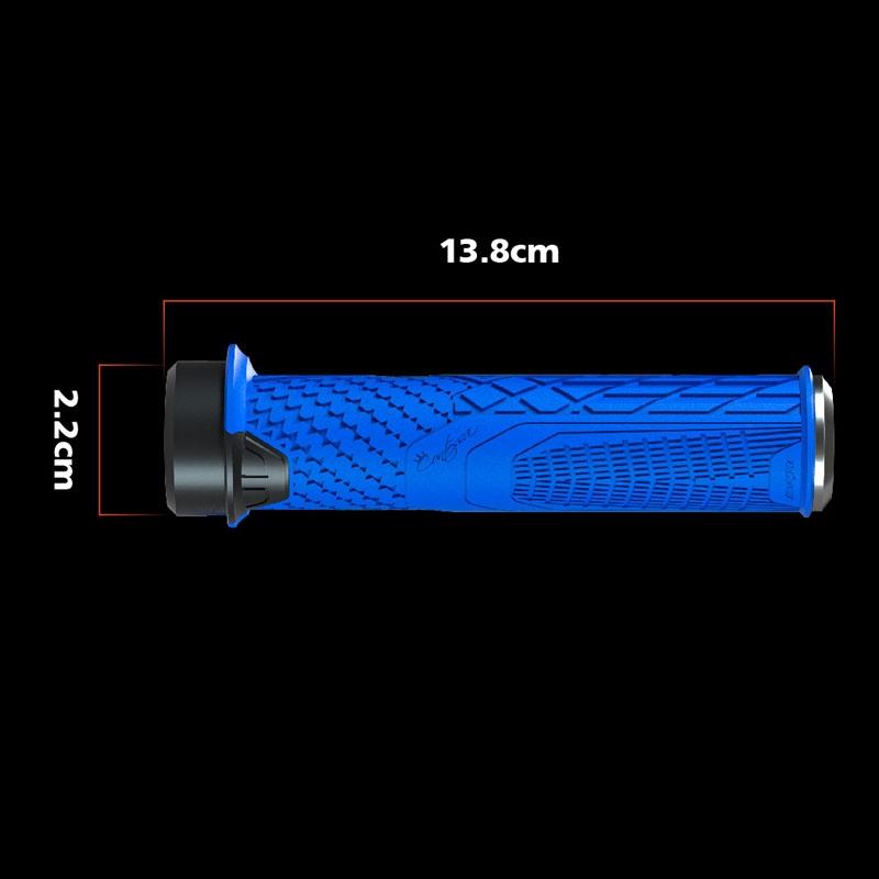 Lockable Silicone Bike Grips With Handlebar Cover - Blue