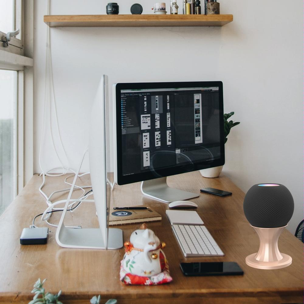 Desktop Speaker Bracket for Apple Home Pod Mini - Rose Gold