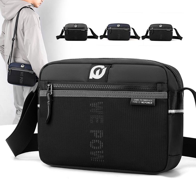 Men Nylon Crossbody Satchel For Outdoor Use - Dark Blue