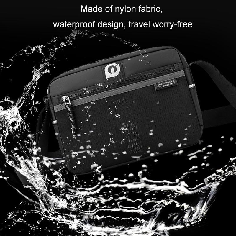 Men Nylon Crossbody Satchel For Outdoor Use - Dark Blue