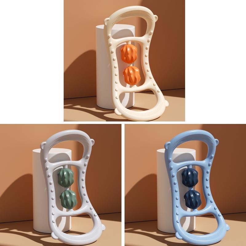 Stretching Yoga Ring With Raised Point Roller - Sky Blue