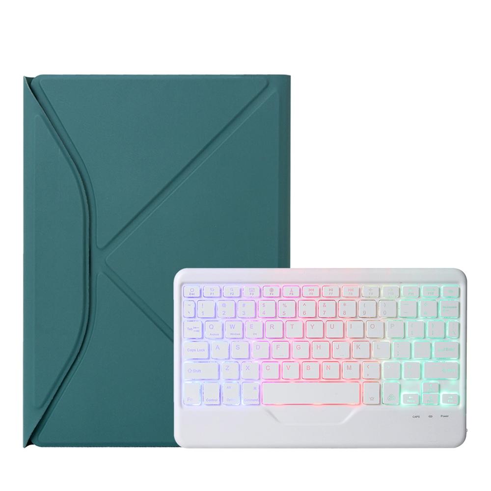 Bluetooth Keyboard Leather Case For Ipad Pro 11 - Backlit With Pen Slot - Green
