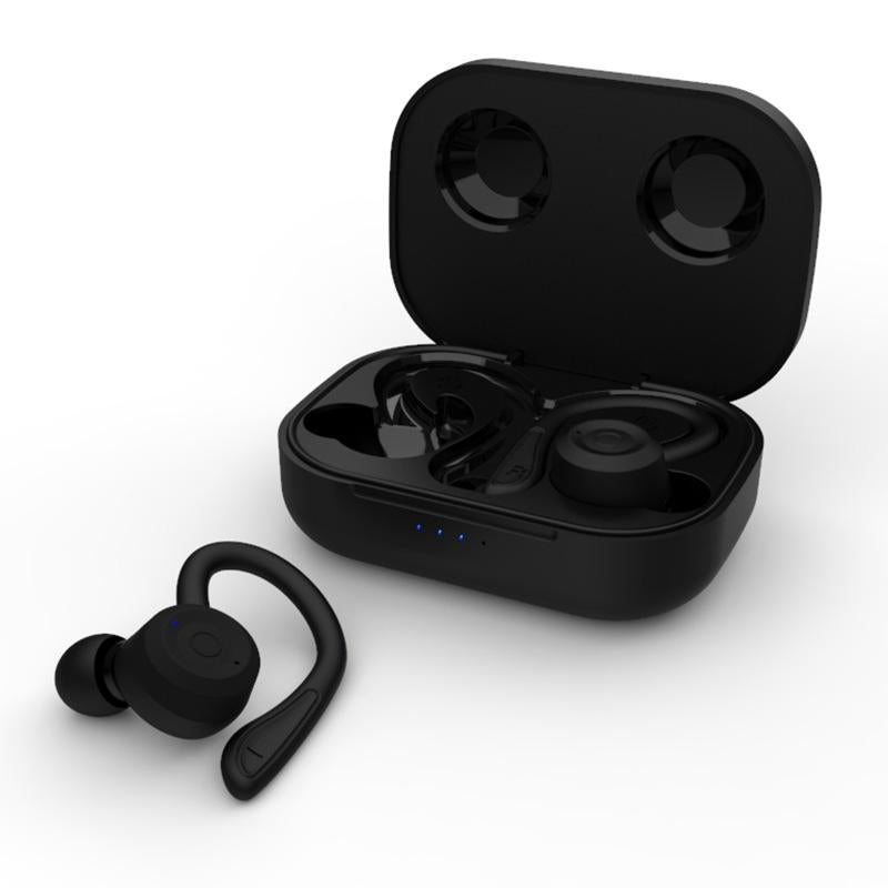 Waterproof T20 Tws Bluetooth Earphones with Charging Box and Noise-cancelling Hooks - Orange