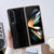 For Samsung Galaxy Z Fold4 5G Genuine Leather Nano Plating Phone Case - Coffee