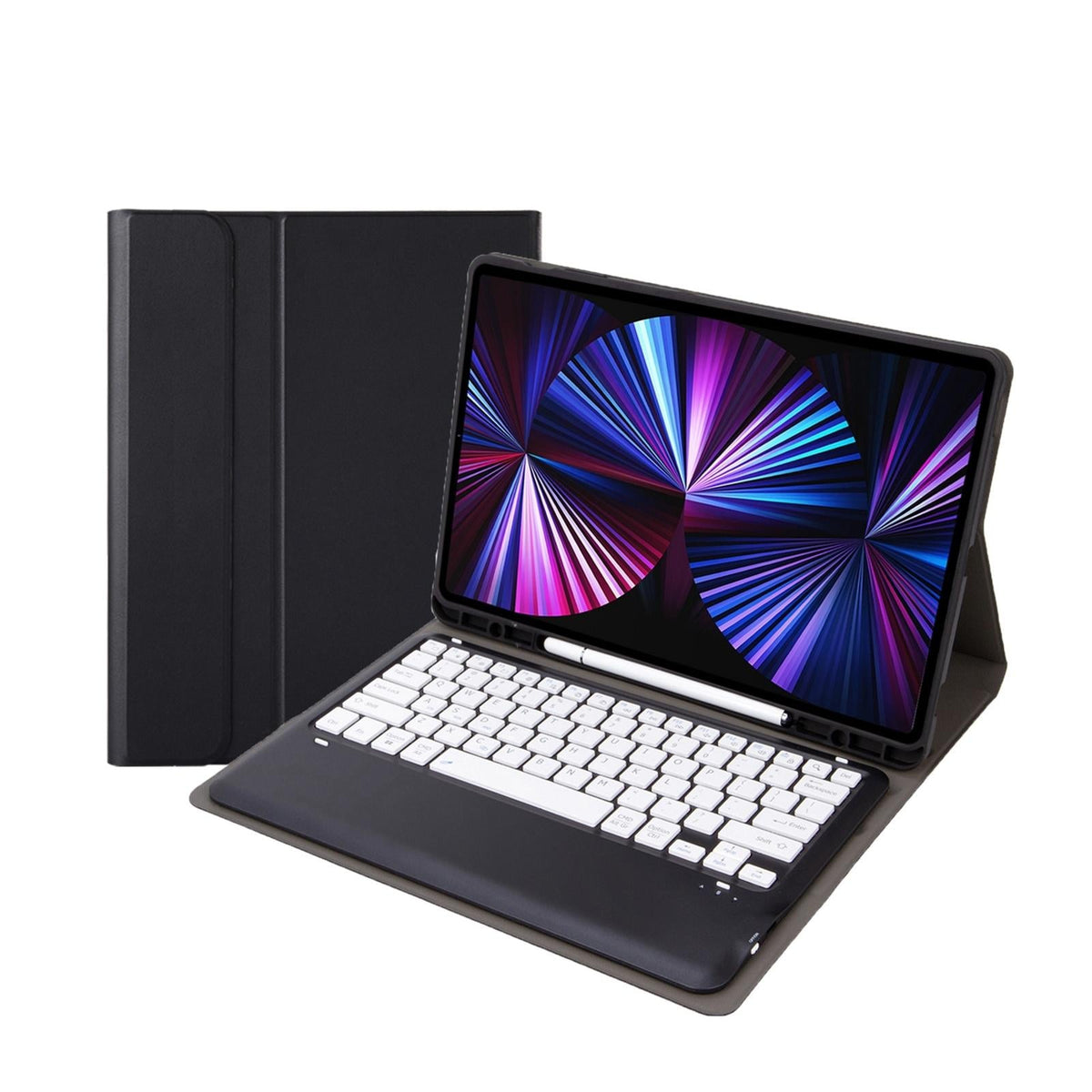 Detachable Bluetooth Keyboard Leather Case For Ipad Pro 12.9 2021 / 2020 / 2018 With Pen Slot - Dark Green