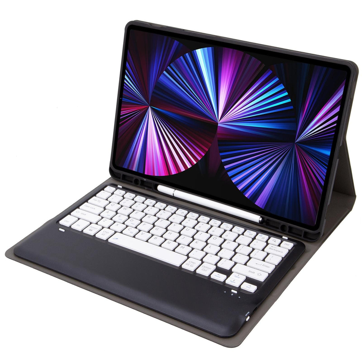 Detachable Bluetooth Keyboard Leather Case For Ipad Pro 12.9 2021 / 2020 / 2018 With Pen Slot - Dark Green