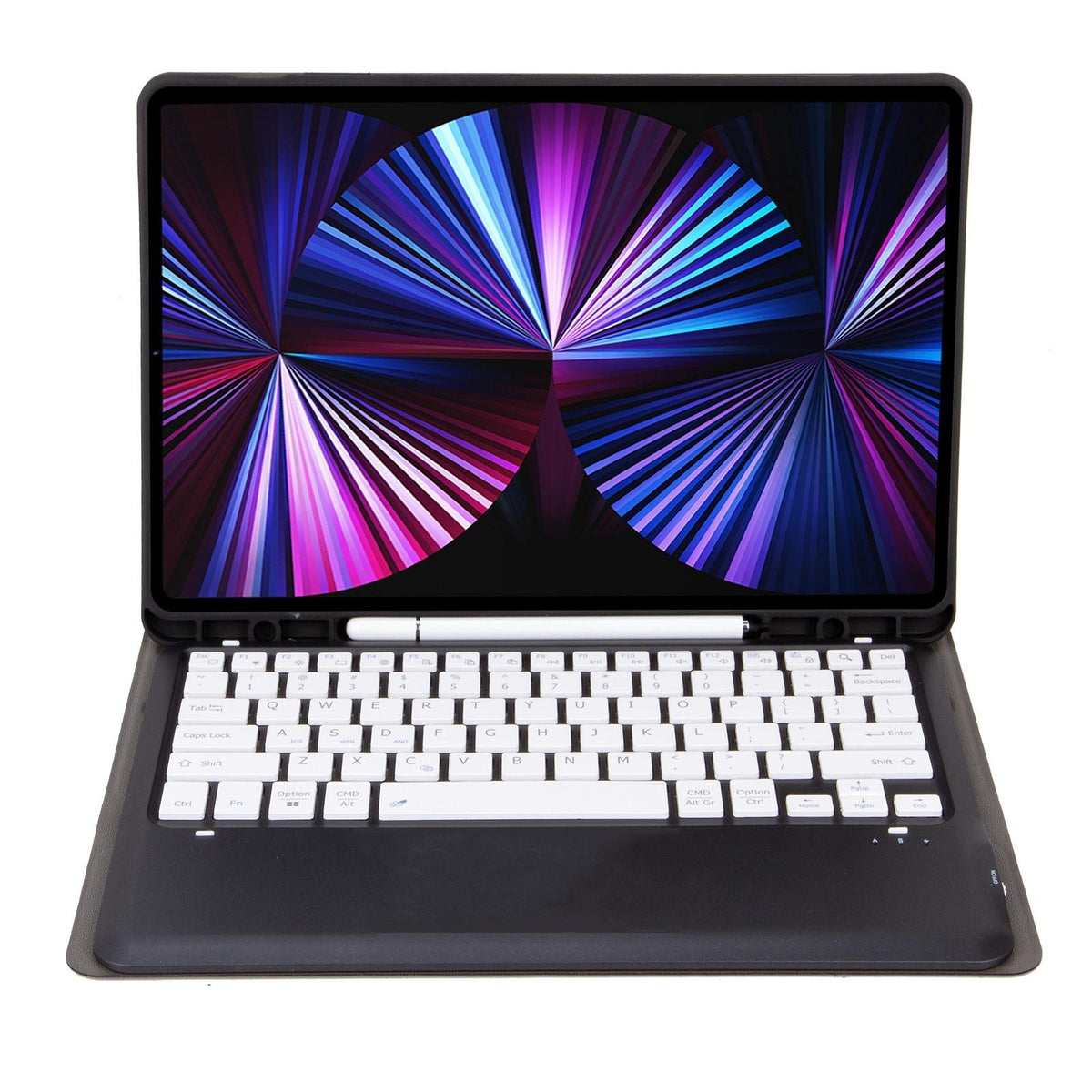 Detachable Bluetooth Keyboard Leather Case For Ipad Pro 12.9 2021 / 2020 / 2018 With Pen Slot - Dark Green