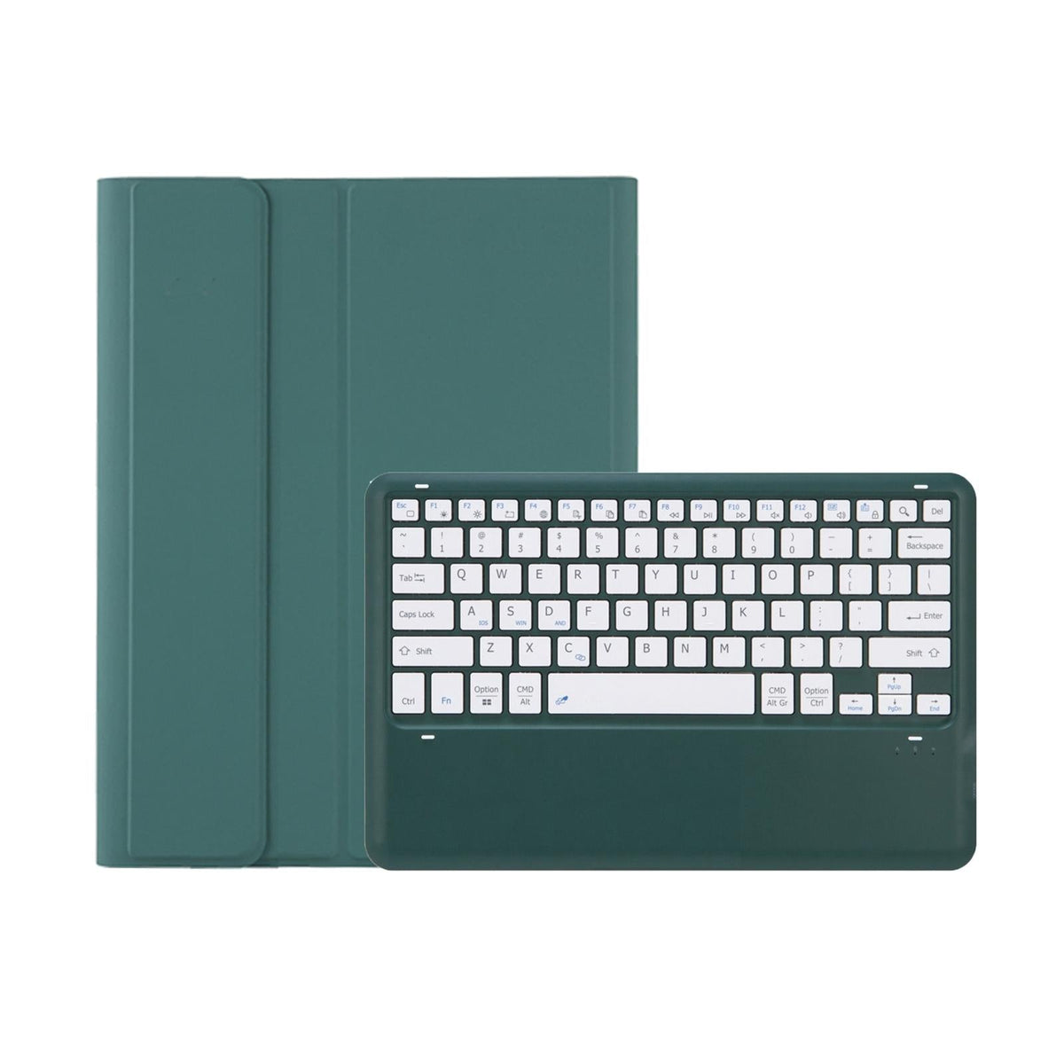 Detachable Bluetooth Keyboard Leather Case For Ipad Pro 12.9 2021 / 2020 / 2018 With Pen Slot - Dark Green