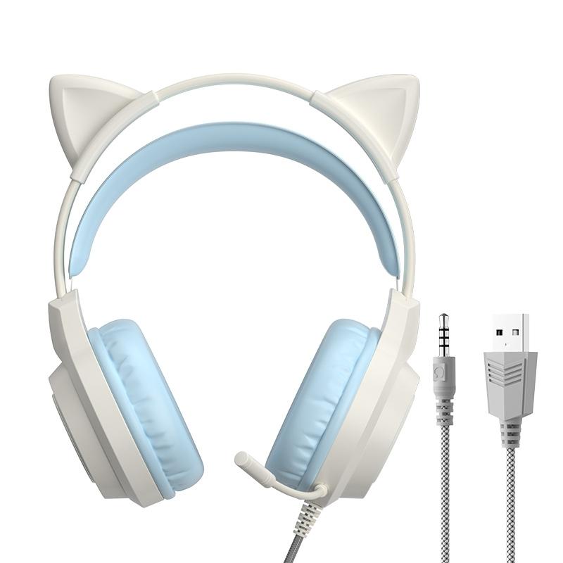 Rgb Cat Ear Gaming Headset - Pink
