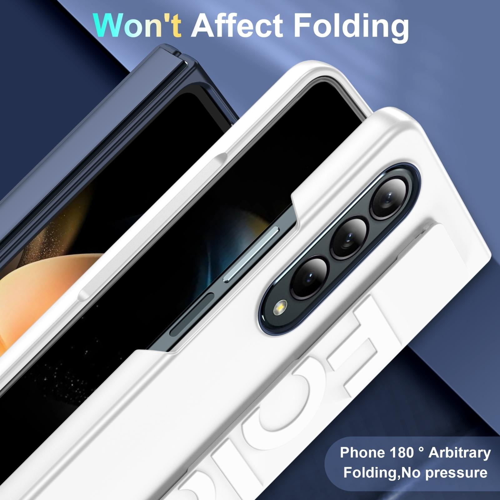 For Samsung Galaxy Z Fold4 5G Silicone Wristband Foldable Phone Case - Matte Clear
