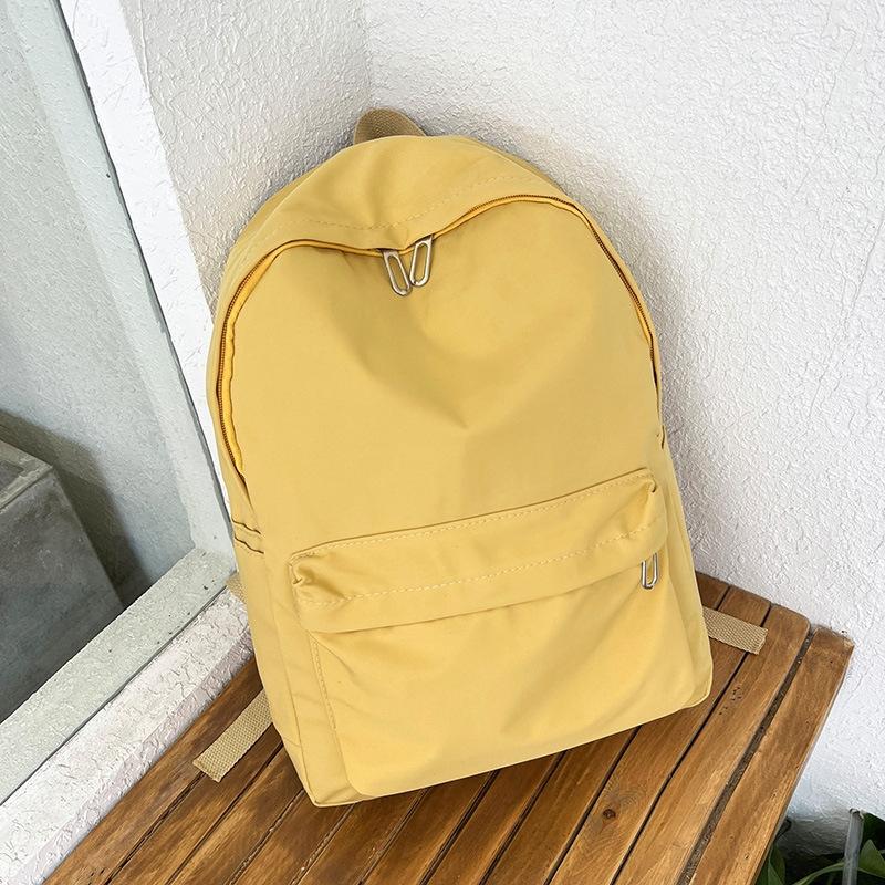 Simple Women Travel Backpack Solid Colour - Yellow