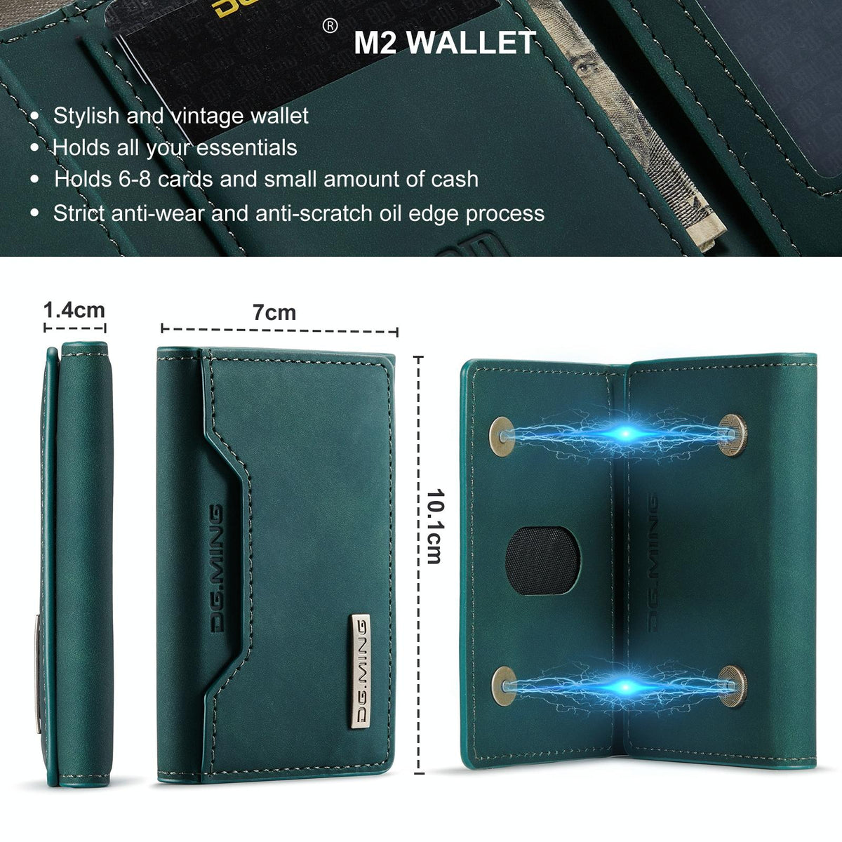 3 Fold Card Bag For Dg.Ming M2 Series Compact & Stylish - Coffee