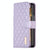 For Samsung Galaxy Z Fold4 5G Leather Zip Wallet - Diamond Lattice Design - Pink