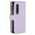 For Samsung Galaxy Z Fold4 5G Leather Zip Wallet - Diamond Lattice Design - Pink