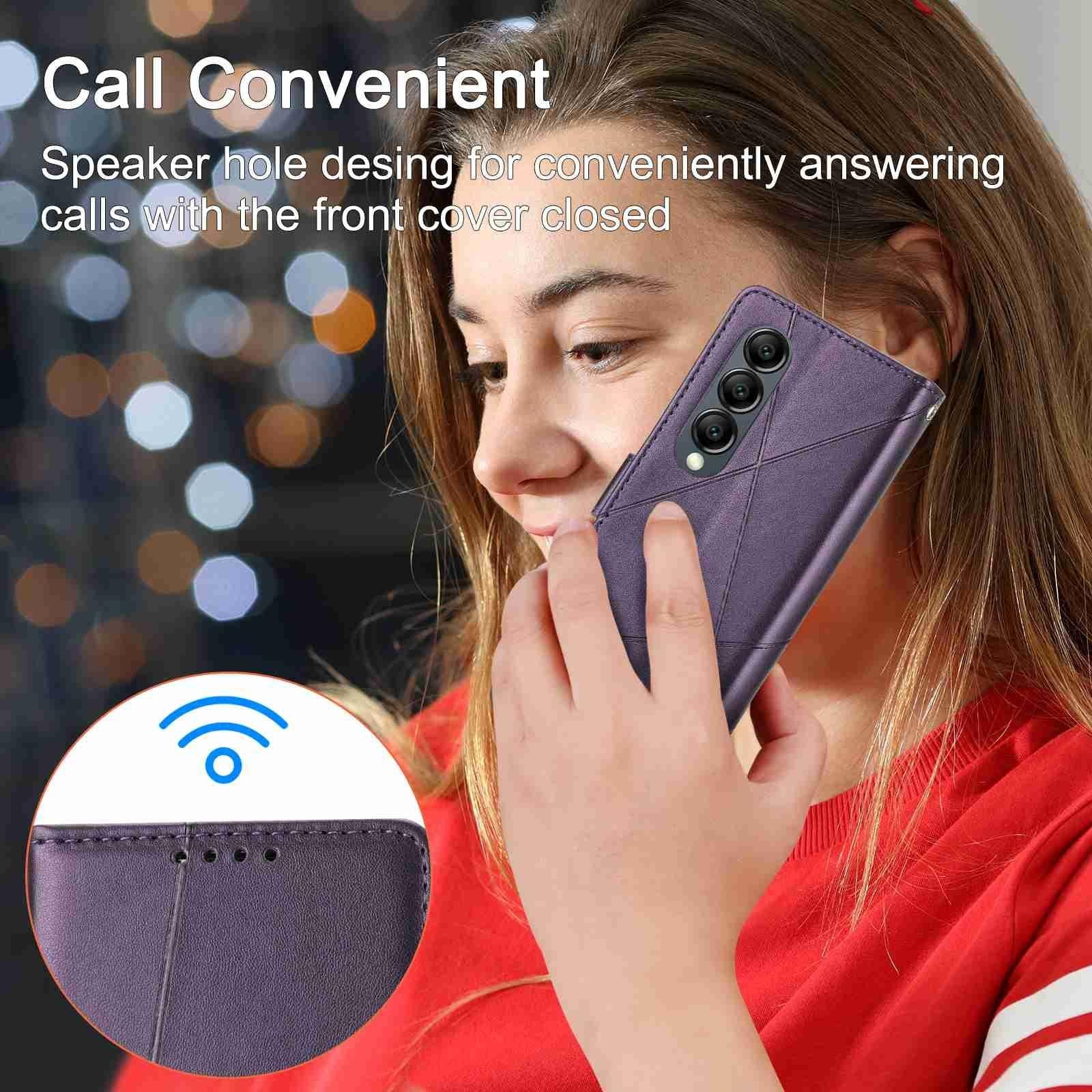 For Samsung Galaxy Z Fold4 5G Embossed Pu Leather Phone Case - Red