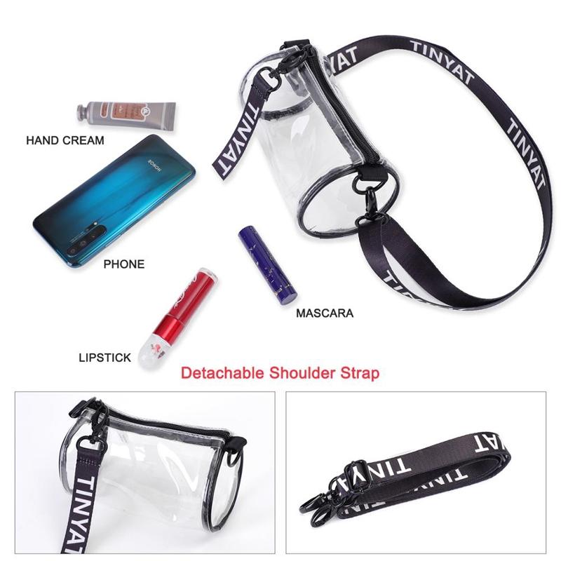 Transparent Pvc Mini Messenger Bag For Women - Orange