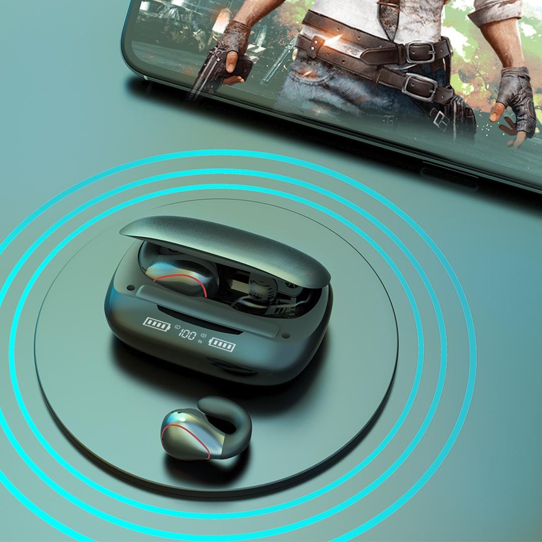 Wireless T20 Tws Bluetooth Earphones with Led Display & Charging Box - Champagne Gold