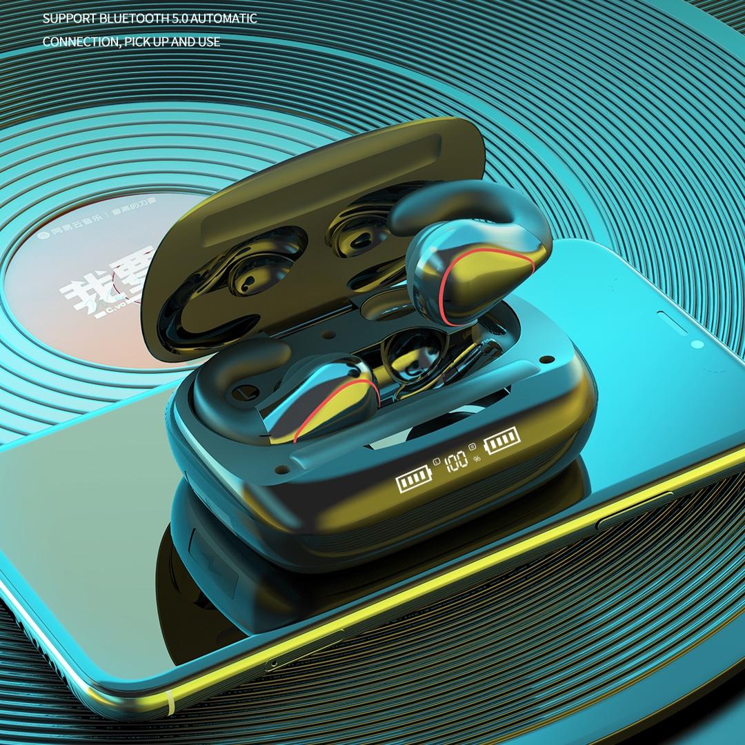 Wireless T20 Tws Bluetooth Earphones with Led Display & Charging Box - Champagne Gold