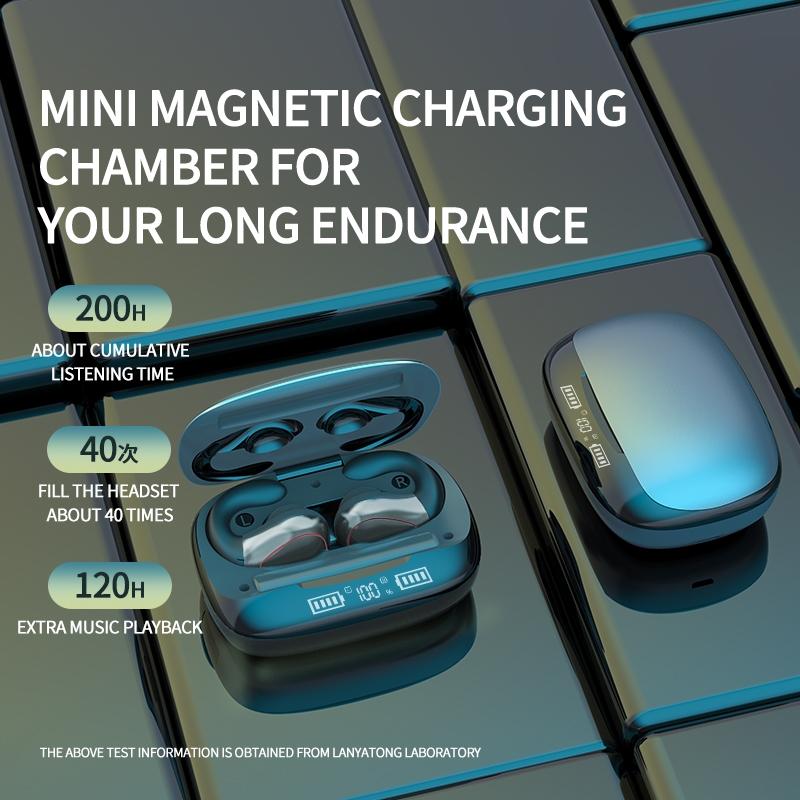 Wireless T20 Tws Bluetooth Earphones with Led Display & Charging Box - Champagne Gold