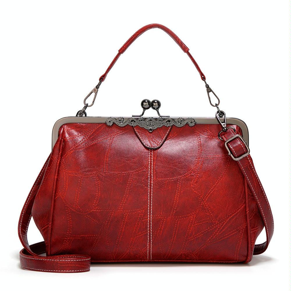 Adjustable Leather Crossbody Bag With Vintage Buckle