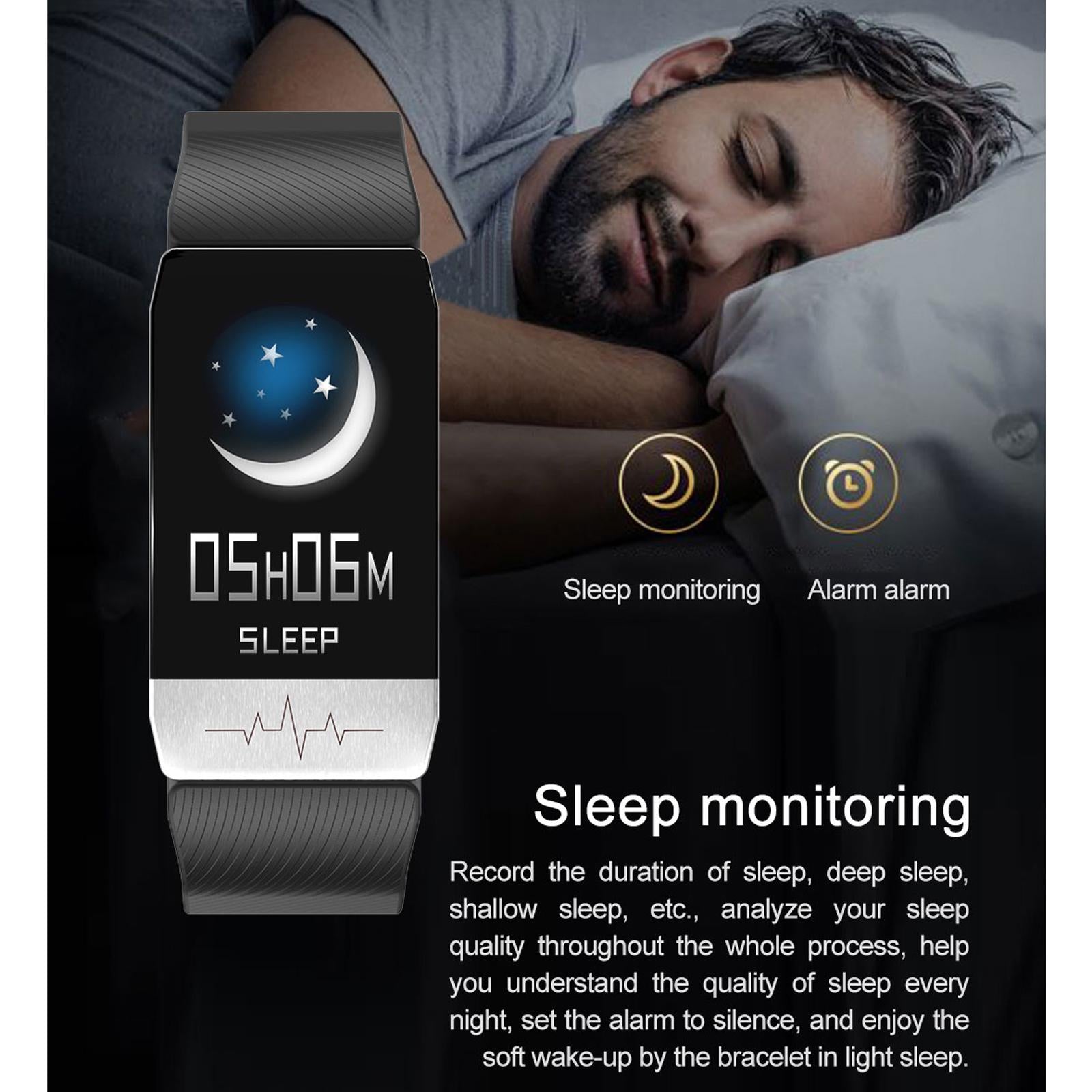 Waterproof Smart Bracelet With Blood Oxygen & Heart Rate Monitoring - Blue